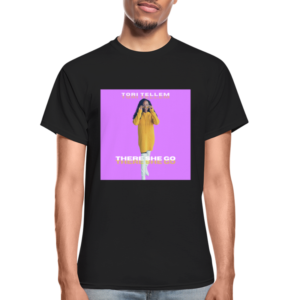 "THERE SHE GO" Cotton Unisex T-Shirt - black