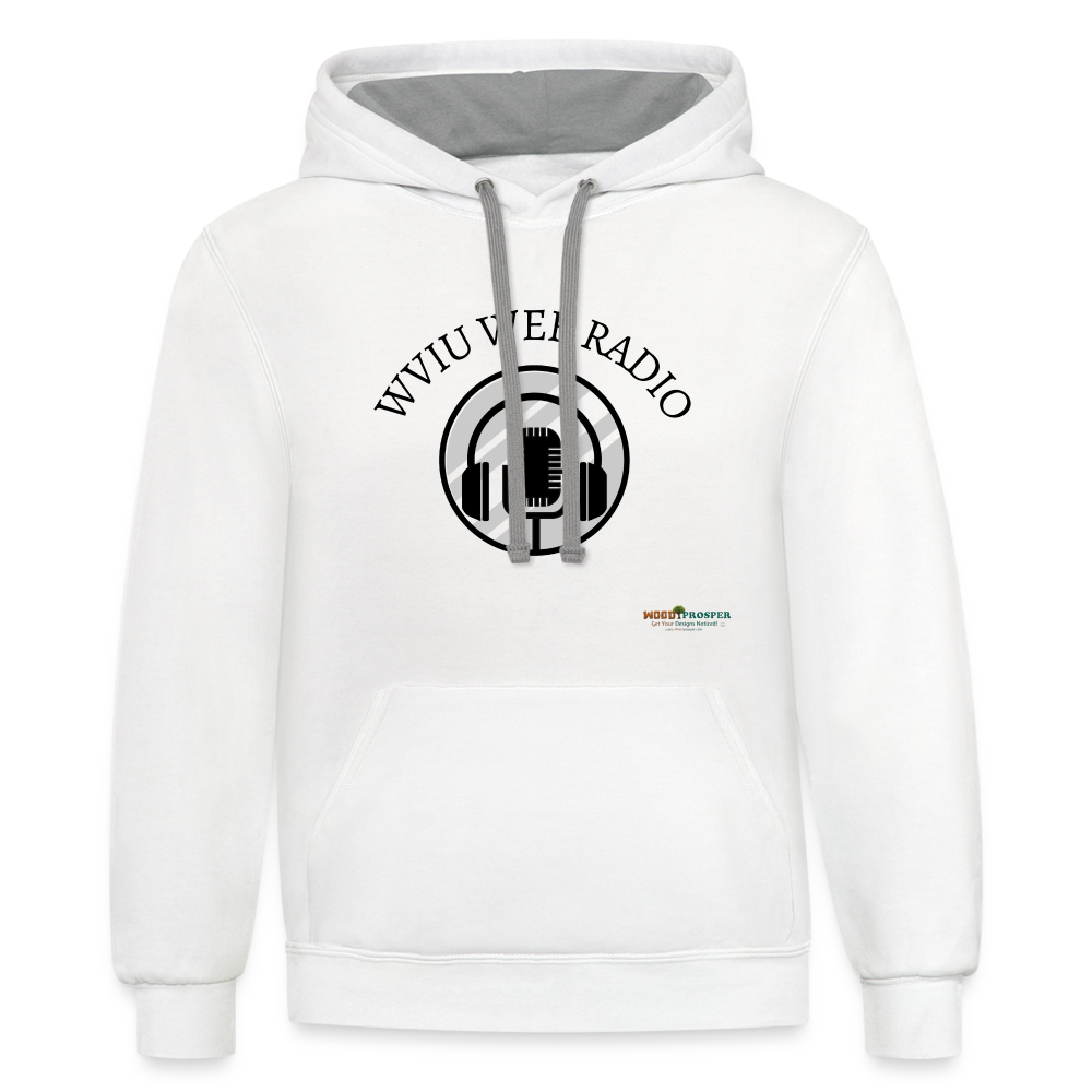 WVIU Web Radio Unisex Hoodie - white/gray