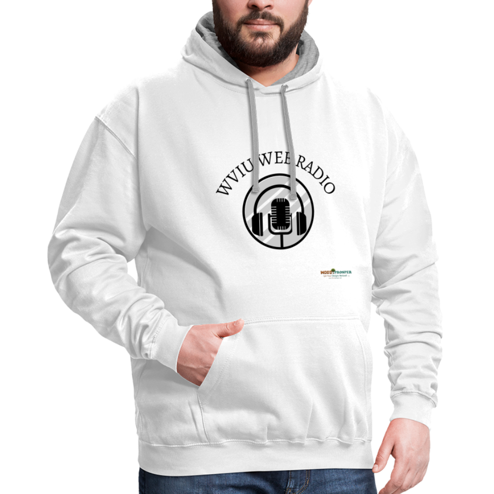 WVIU Web Radio Unisex Hoodie - white/gray