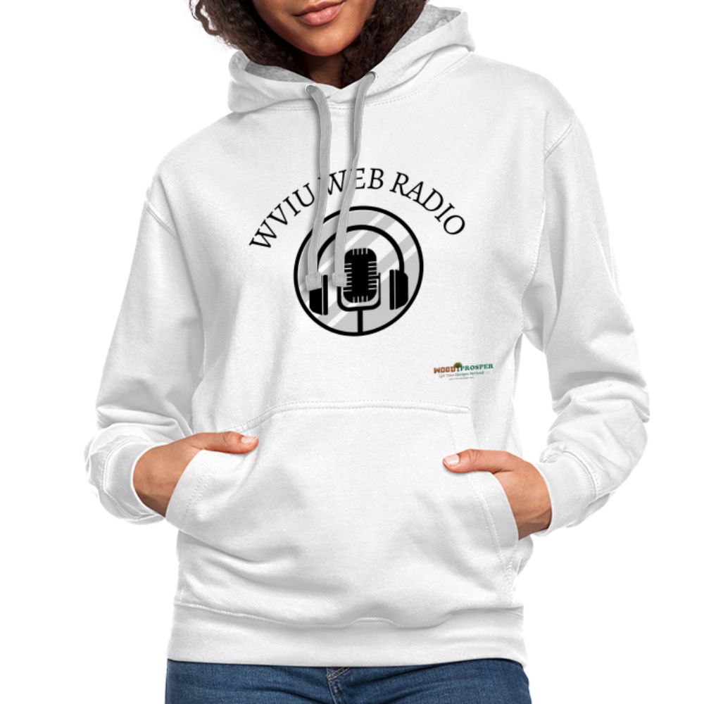 WVIU Web Radio Unisex Hoodie - white/gray