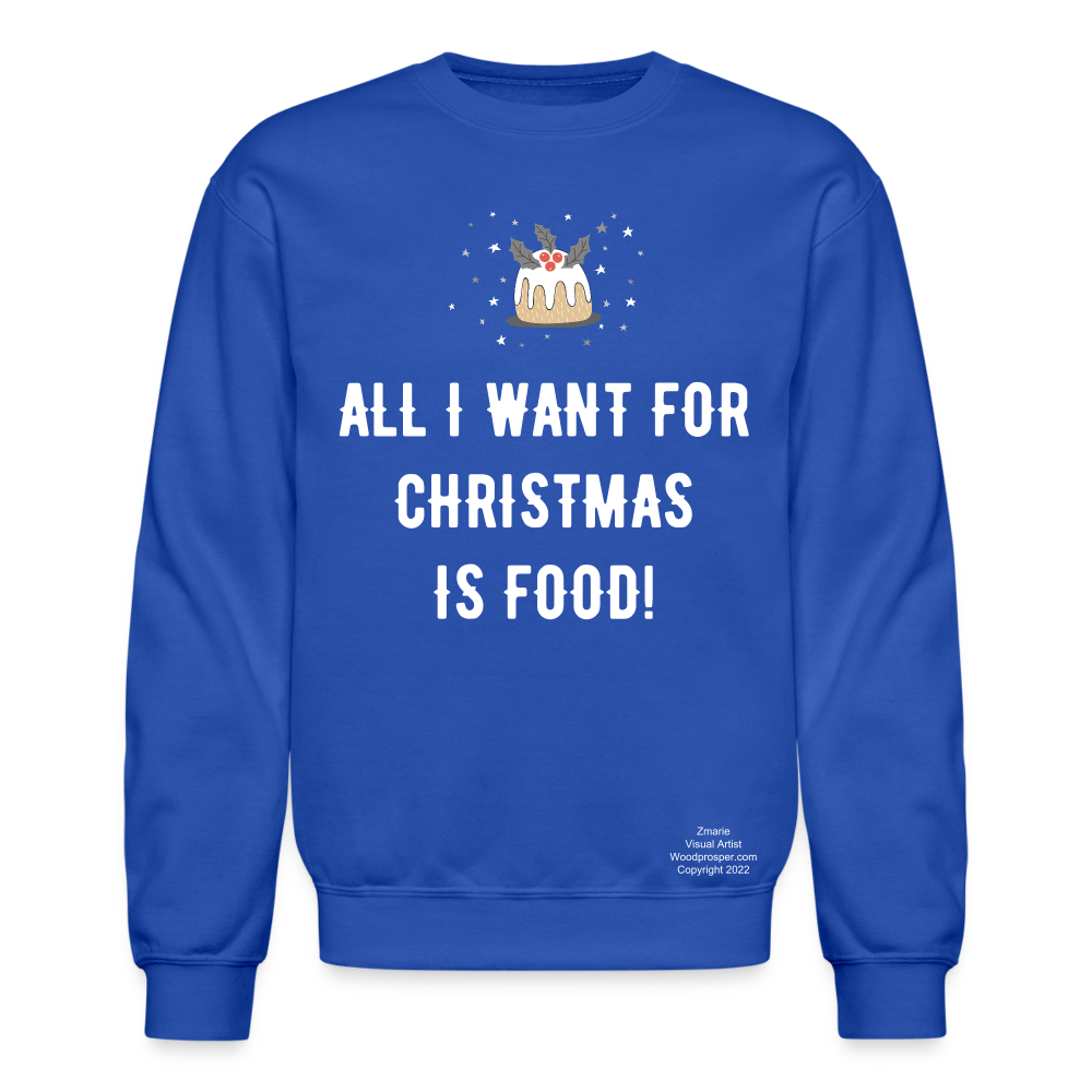 ALL I WANT Crewneck Sweatshirt - royal blue