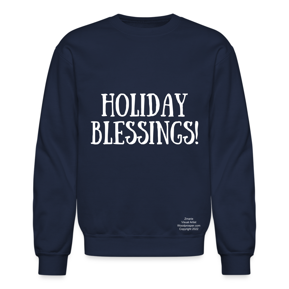 HOLIDAY BLESSINGS Crewneck Sweatshirt - navy