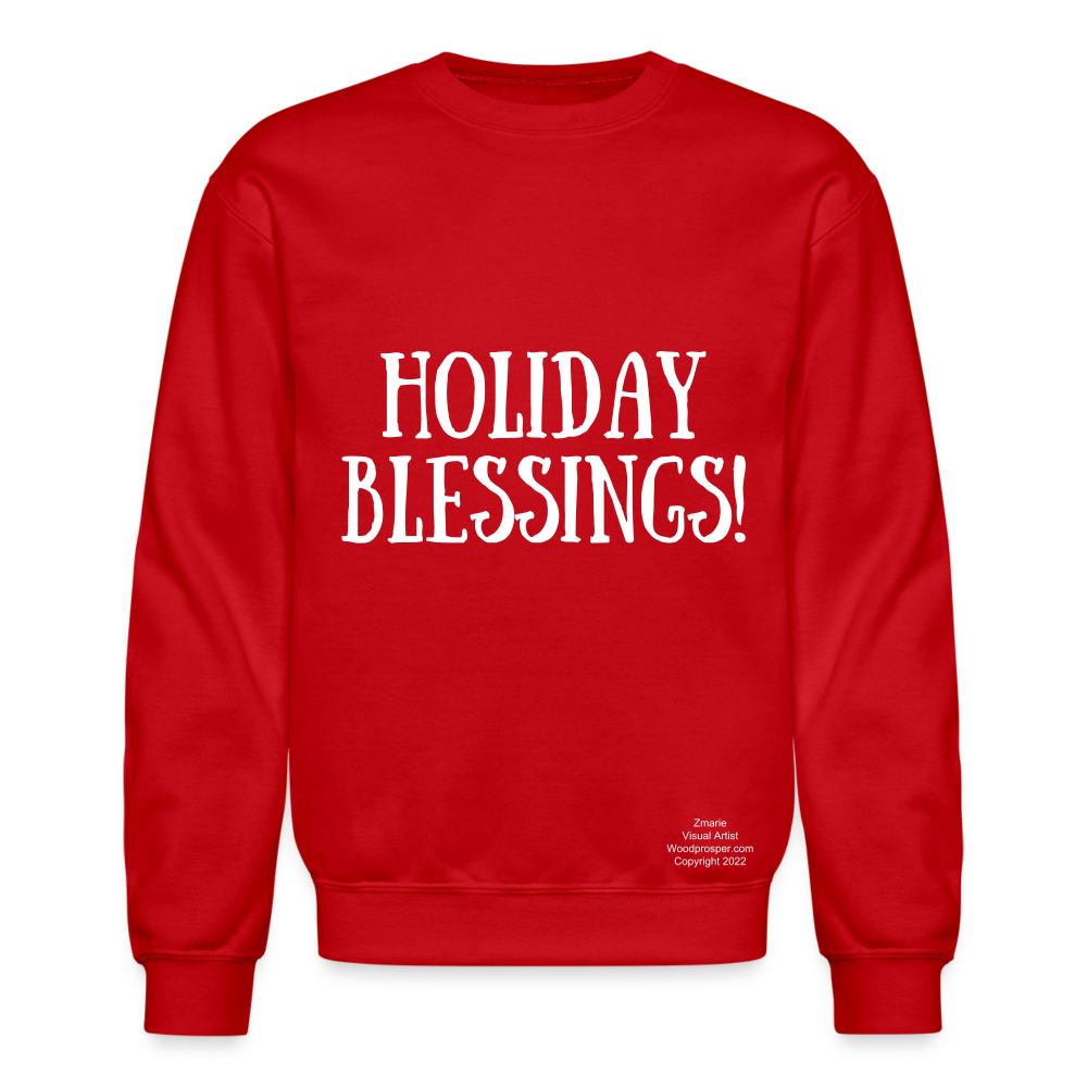 HOLIDAY BLESSINGS Crewneck Sweatshirt - red