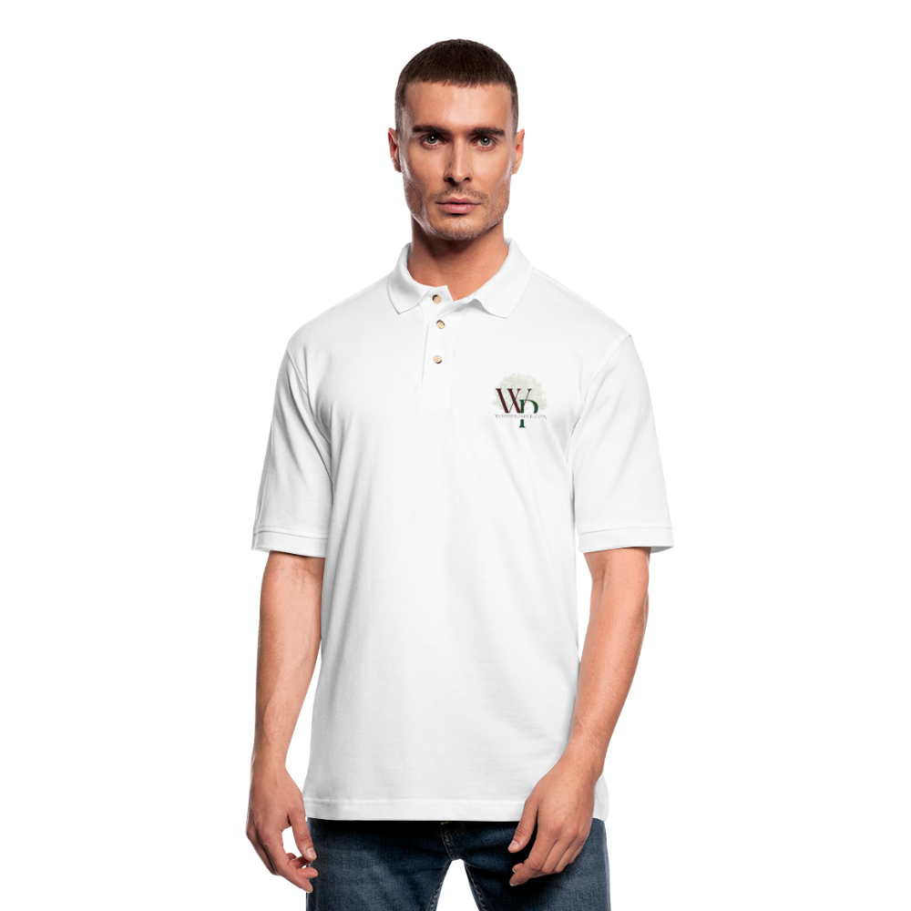 Wood Prosper Men's Pique Polo Shirt - white