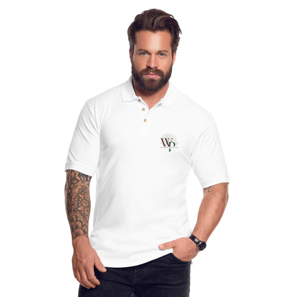 Wood Prosper Men's Pique Polo Shirt - white