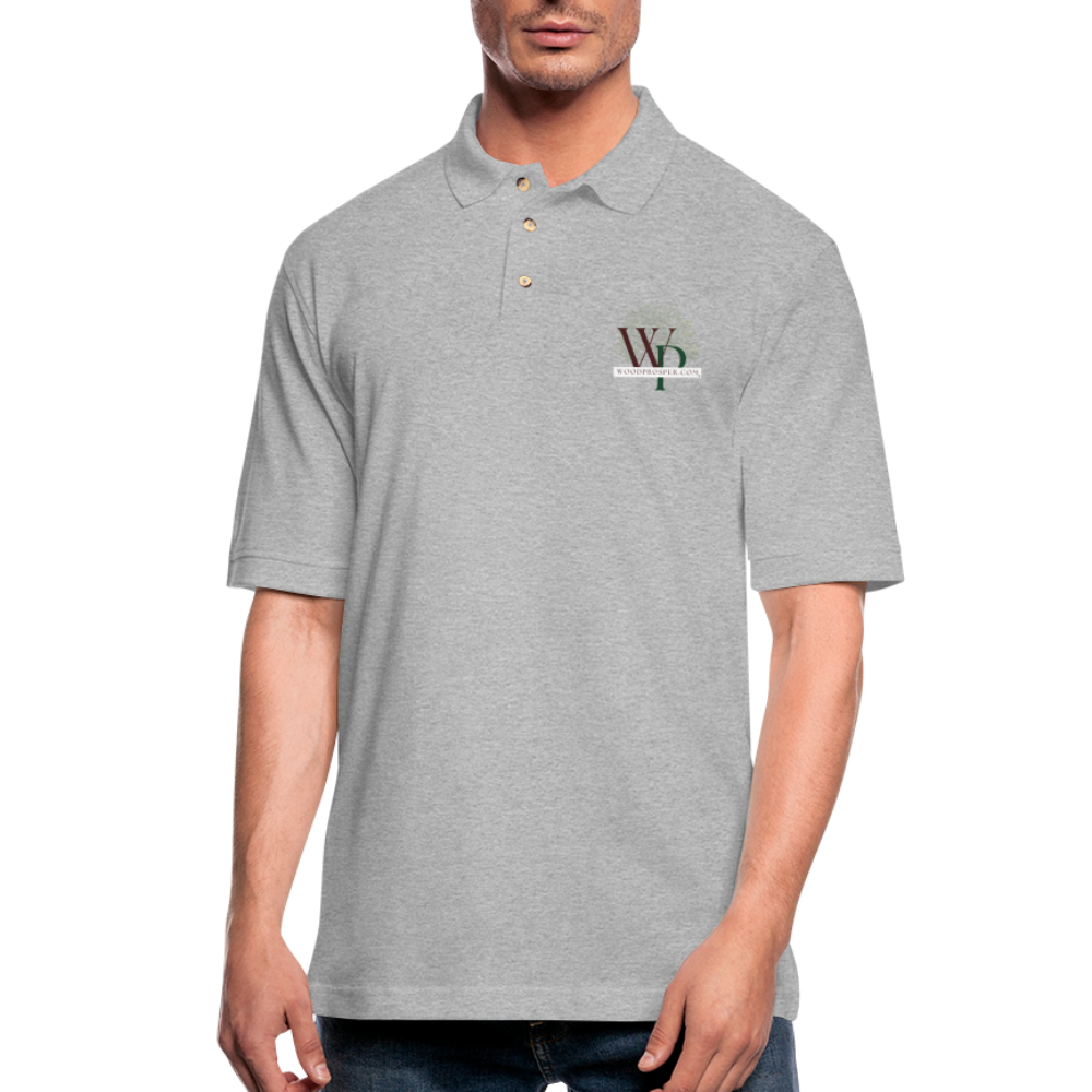 Wood Prosper Men's Pique Polo Shirt - heather gray
