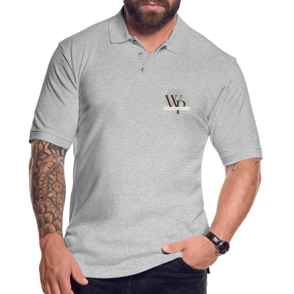 Wood Prosper Men's Pique Polo Shirt - heather gray