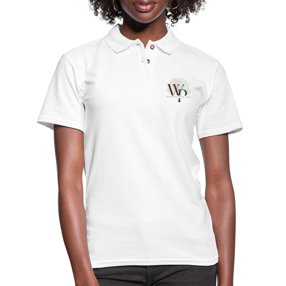 Wood Prosper Women's Pique Polo Shirt - white