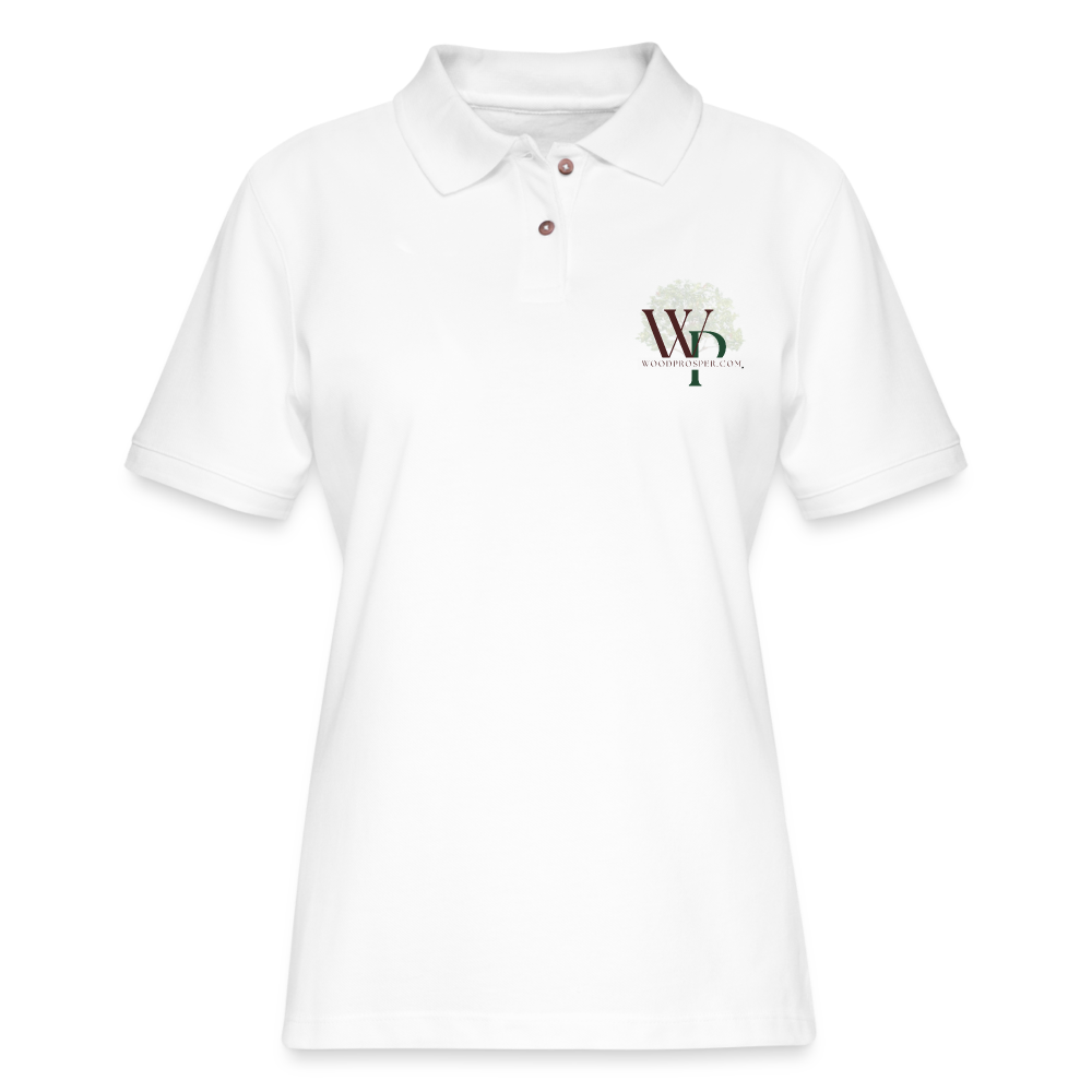 Wood Prosper Women's Pique Polo Shirt - white