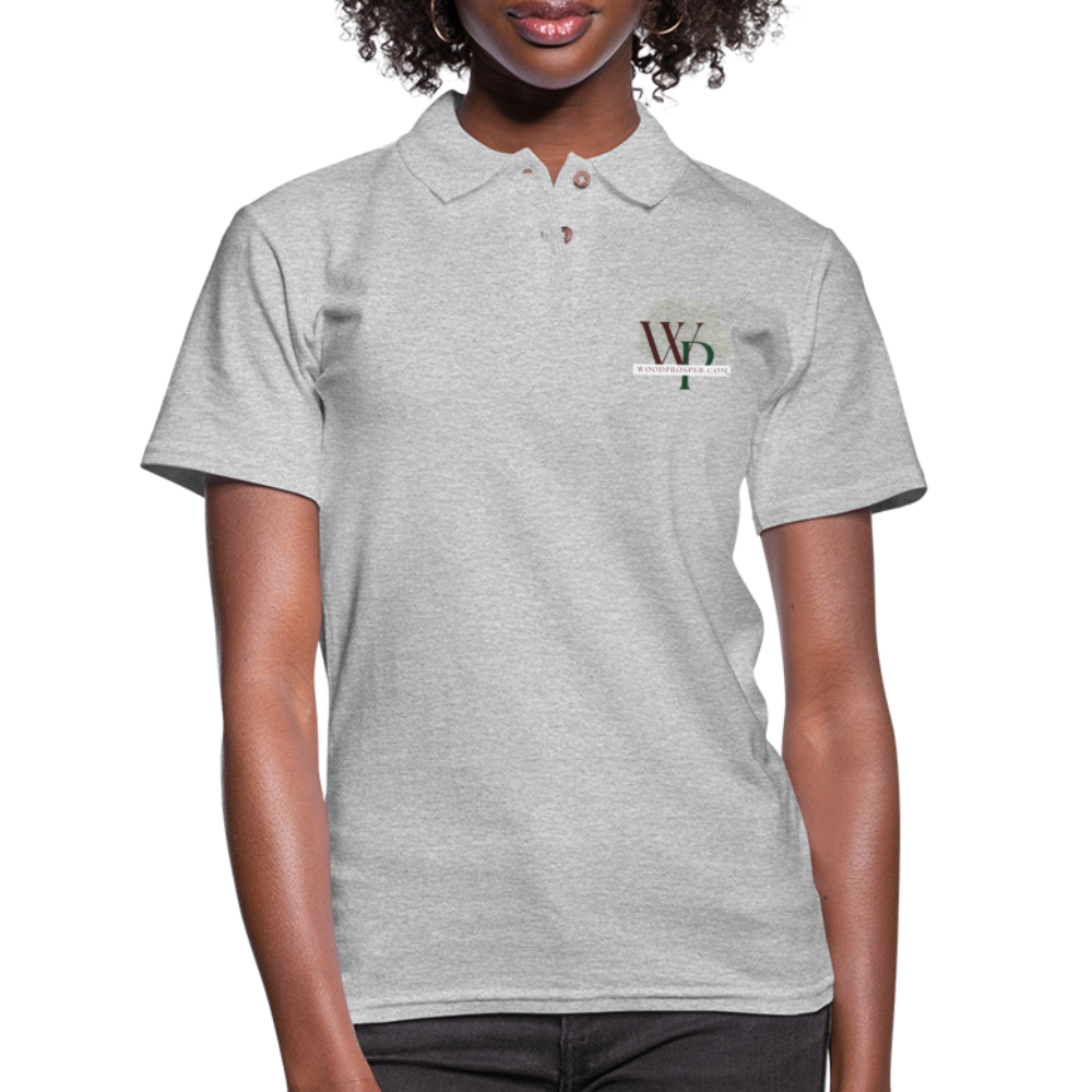 Wood Prosper Women's Pique Polo Shirt - heather gray