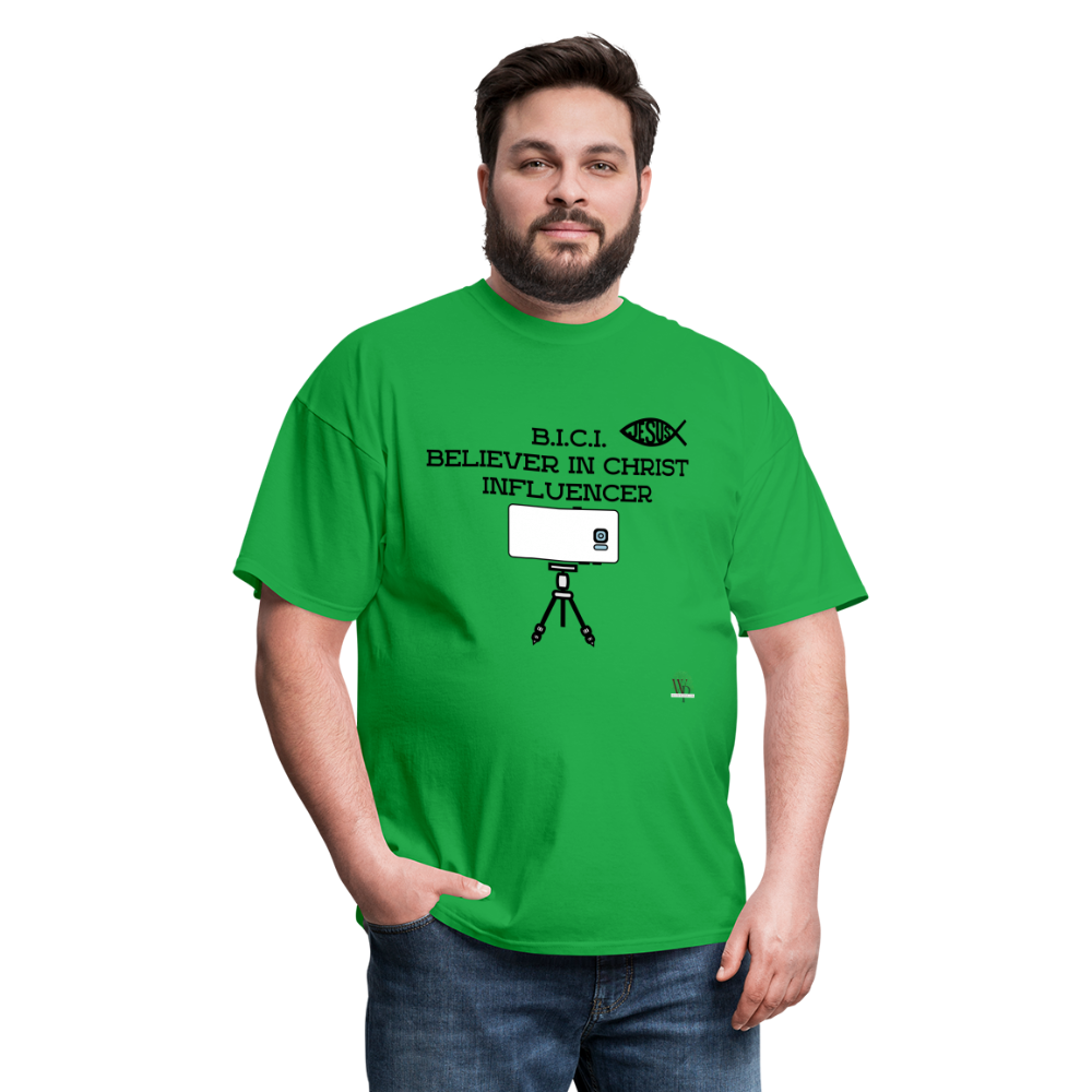 B.I.C.I. Believer in Christ Unisex Classic T-Shirt - bright green