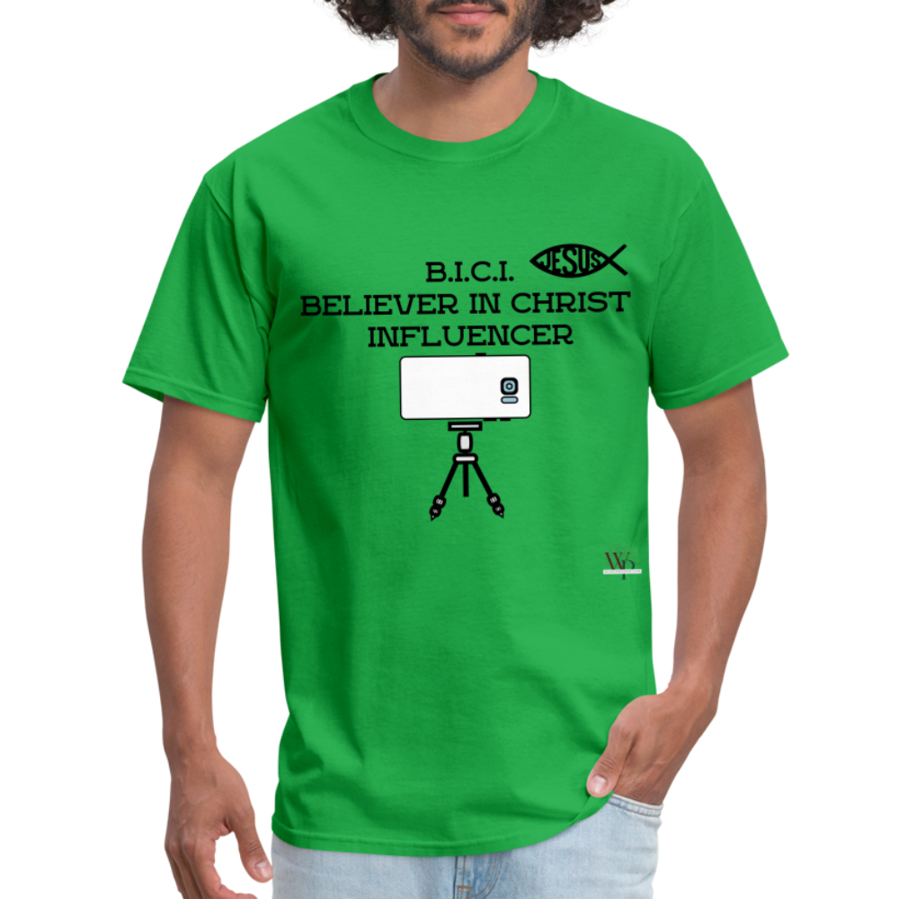 B.I.C.I. Believer in Christ Unisex Classic T-Shirt - bright green