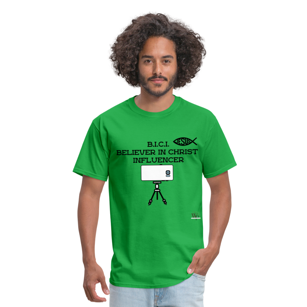 B.I.C.I. Believer in Christ Unisex Classic T-Shirt - bright green