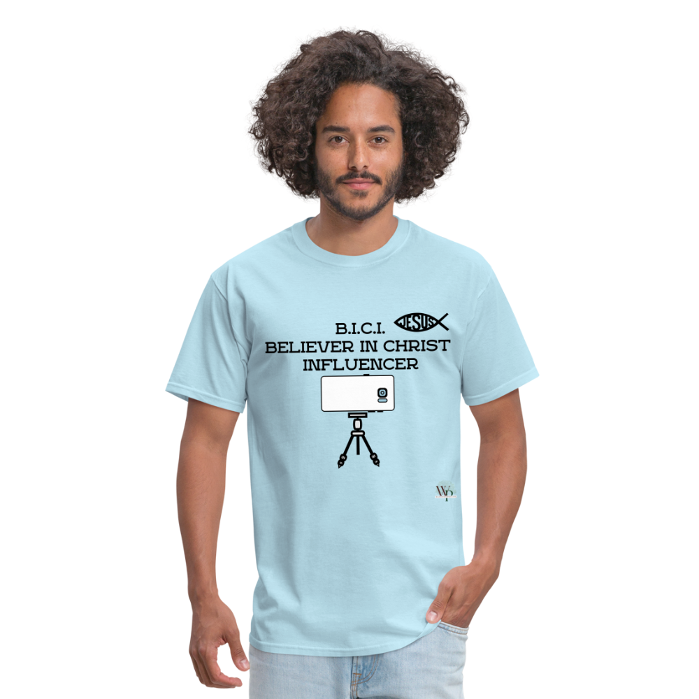B.I.C.I. Believer in Christ Unisex Classic T-Shirt - powder blue