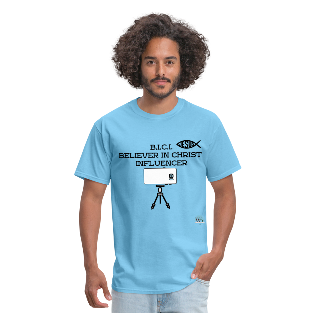 B.I.C.I. Believer in Christ Unisex Classic T-Shirt - aquatic blue