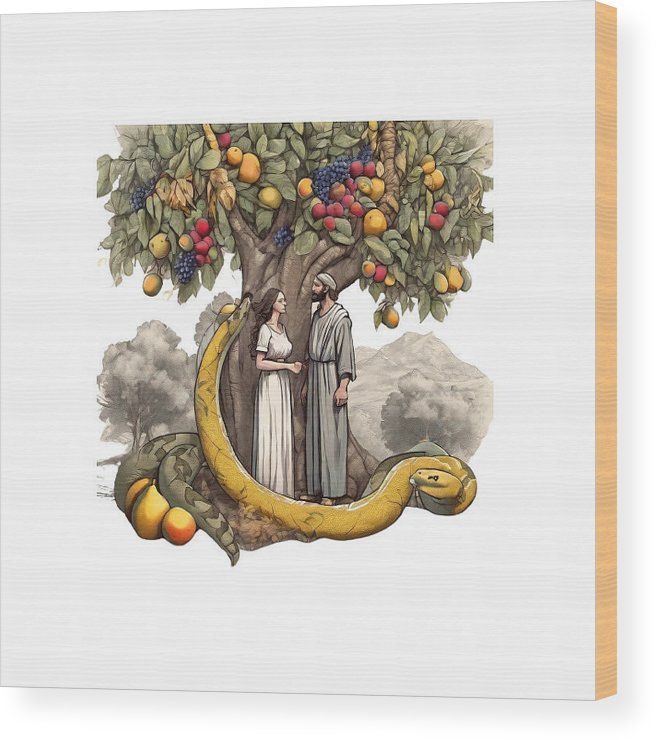 The Fall of Man Interpretation - Wood Print